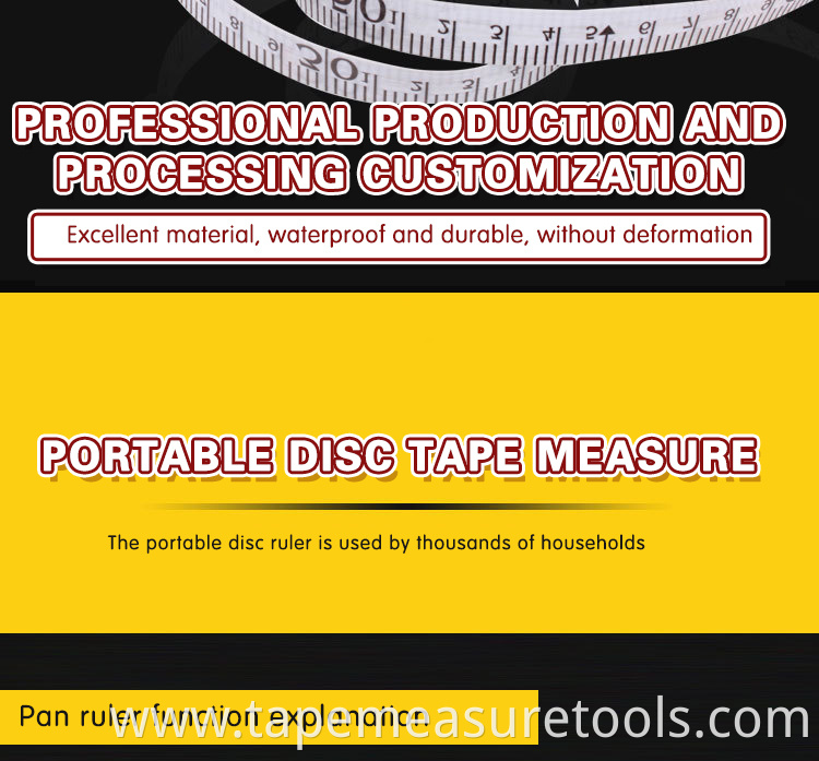 20m 30m 50m 100m round fabric tape measure double scale soft tape measure